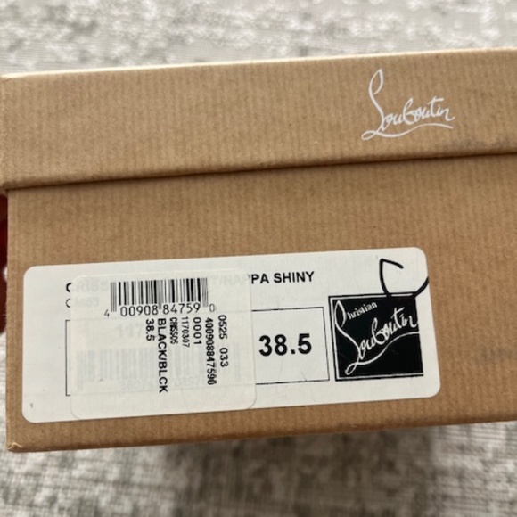 Christian Louboutin Crissos Black Patent and Nappa Leather 100mm Stiletto Heels - Picture 4 of 10